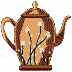 Teapots Embroidery Design 7